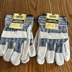 RW rugged wear leather palm work gloves